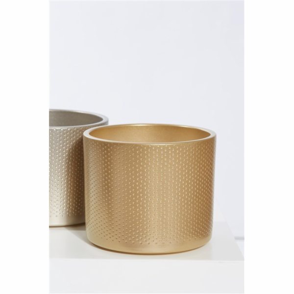 Keramický hrnec DOMOLETTI WALEC KROPKI, O15 cm, zlatý
