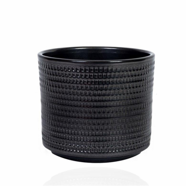 Hrnec Domoletti 99114/060, keramika, O 14,5 cm, černý