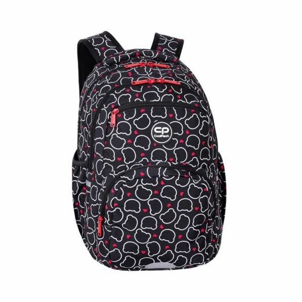 Školní batoh CoolPack Bear, bílo/černo/červený