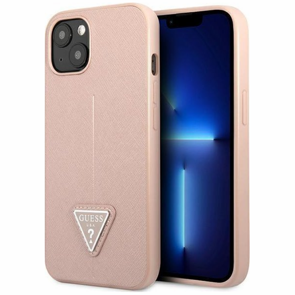 Pouzdro Guess  pro iPhone 14 6.1 růžové/růžové pevné pouz...
