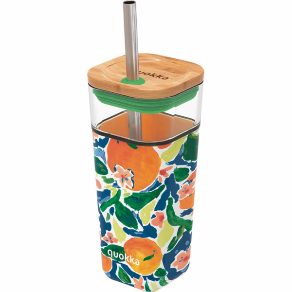 Quokka  Liquid Cube - Skleněný kelímek 540 ml s nerezovým...