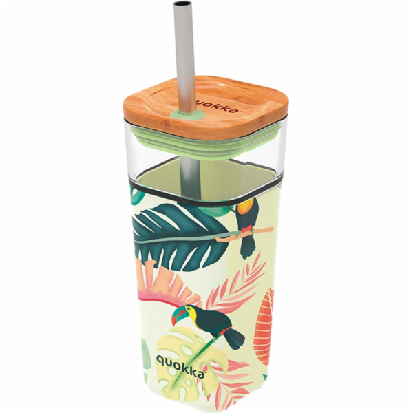 Quokka  Liquid Cube - Skleněný kelímek 540 ml s nerezovým...