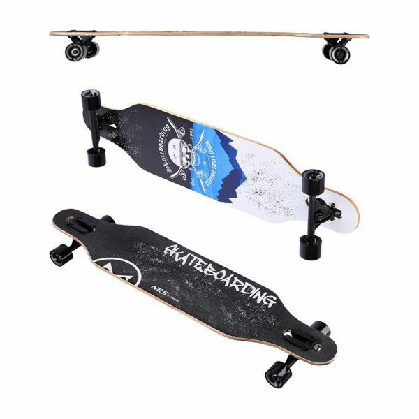 Nils Extreme LONGBOARD SKULL WOOD SKATE Skateboard NILS E...