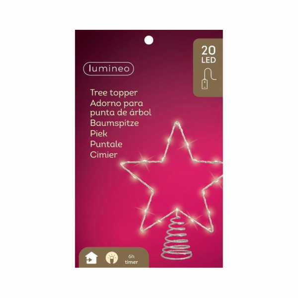 Dekorace hvězda s LED osvětlením, 27 cm, bílá
