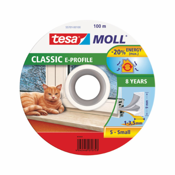 Tesa&nbsp;Gumové&nbsp;těsnění&nbsp;9mm&nbsp;E&nbsp;profil&nbsp;bílý&nbsp;100m&nbsp;(5570100)