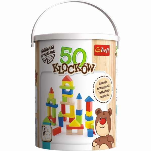 TREFL Dřevěná hračka 50Blocks MULTI FSC 61687