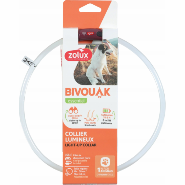 ZOLUX Bivouak LED Silikonový transparentní červený - oboj...