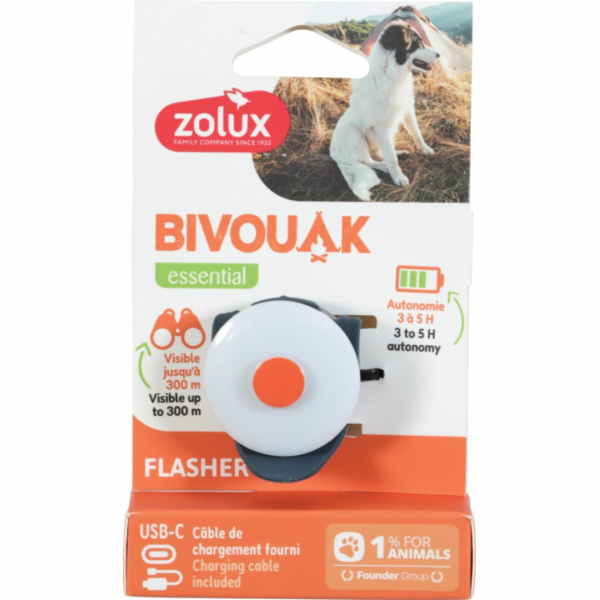 ZOLUX Bivouak Svítící přívěsek na obojek LED USB modrý – ...