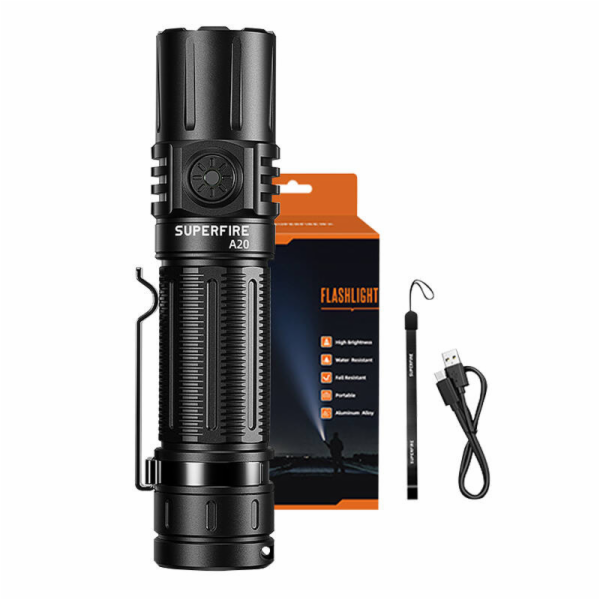Svítilna Superfire A20 – 1700 lm, 300 m, 5 režimů
