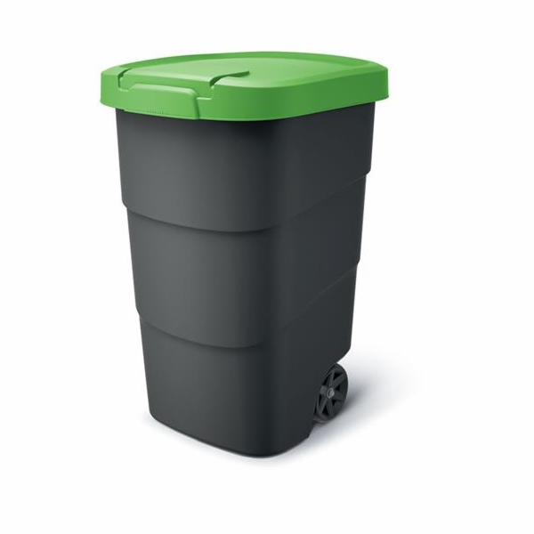 Popelnice Prosperplast Wheeler 90 l antracit se zeleným v...