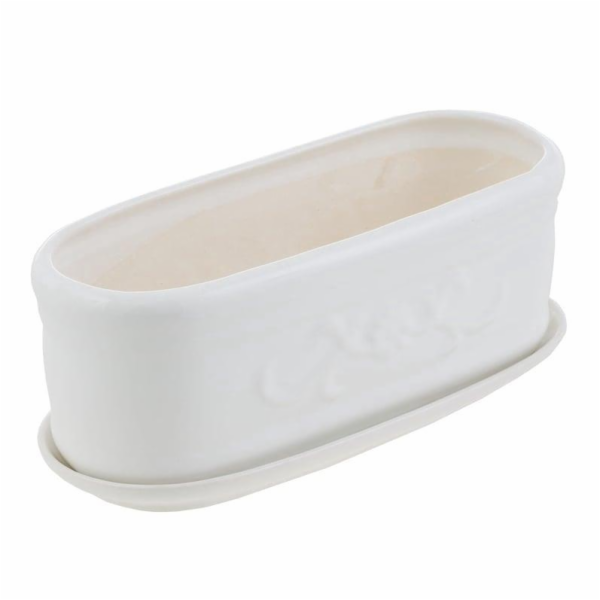 Dětský hrnec, keramika, O 32,5 cm x 12,5 cm, bílý