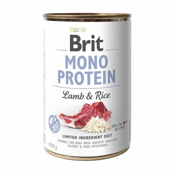 BRIT MONO PROTEIN Mokré krmivo pro psy Jehněčí s rýží 400 g