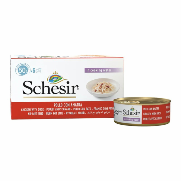 SCHESIR Kuřecí řízky s kachnou ve vývaru - mokré krmivo p...