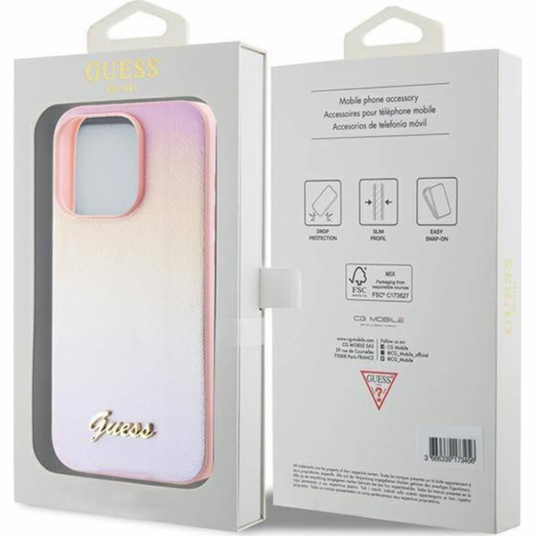Guess  GUHCP15LPSAIRSP iPhone 15 Pro 6.1 růžové/růžové pe...