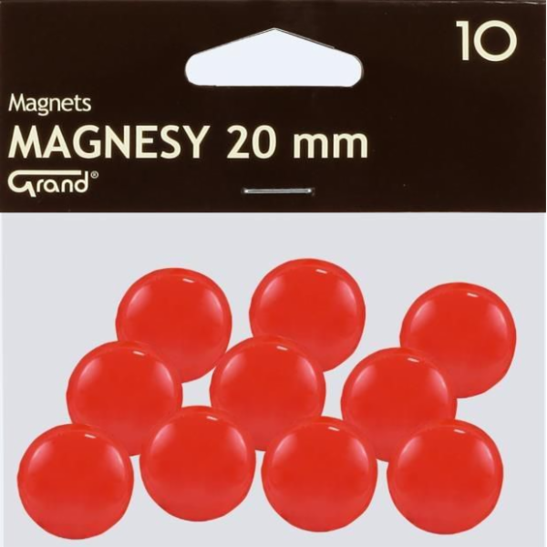 Grand Magnet 20mm červený 10ks GRAND - 189195