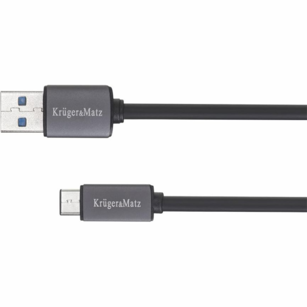 Kruger&Matz USB-A - USB-C USB kabel 1 m černý (KM0348)