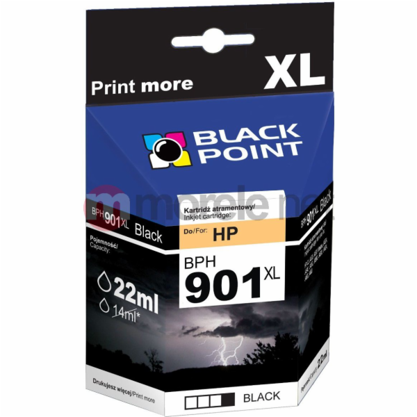 Inkoust Black Point BPH901XLBK (CC653AE č. 901Bk) Černá