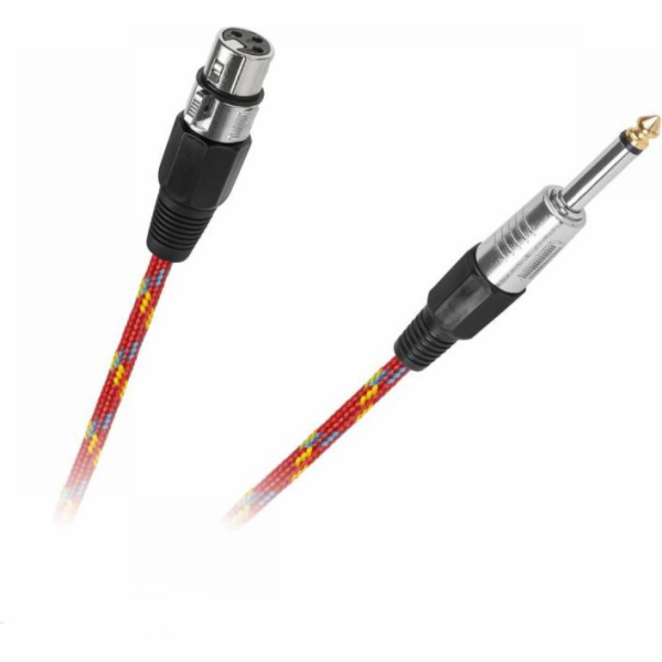 Jack kabel 6,3mm - XLR 5m červený (KPO2757-5)