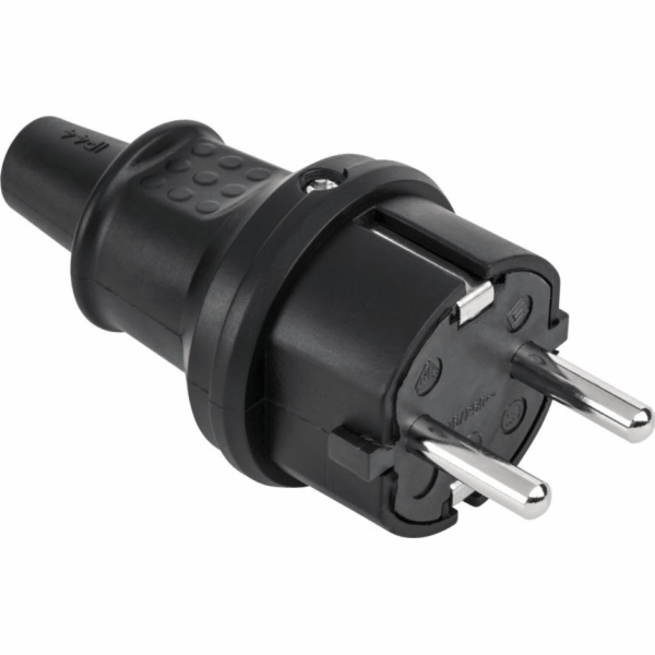 Kemot zástrčka německého typu 16A/250V- IP44 (guma černá)...