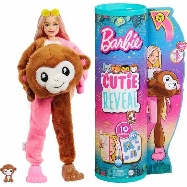Mattel Barbie Cutie Reveal Jungle Series - Monkey panenka