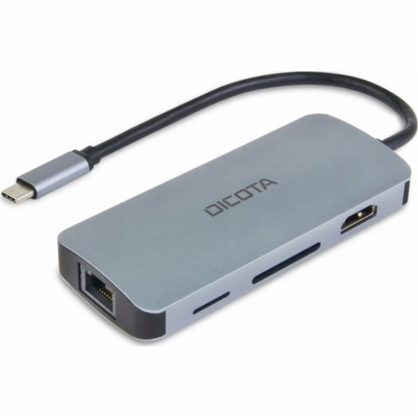 DICOTA USB-C 8-in-1 Multi Hub 4K PD 100W, dokovací stanice