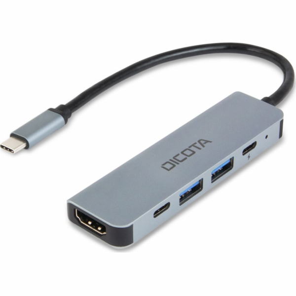 DICOTA USB-C 5-v-1 Video Hub 4K PD 100W, dokovací stanice