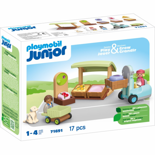 PLAYMOBIL 71691 Junior: Ekologický stánek a vysokozdvižný...