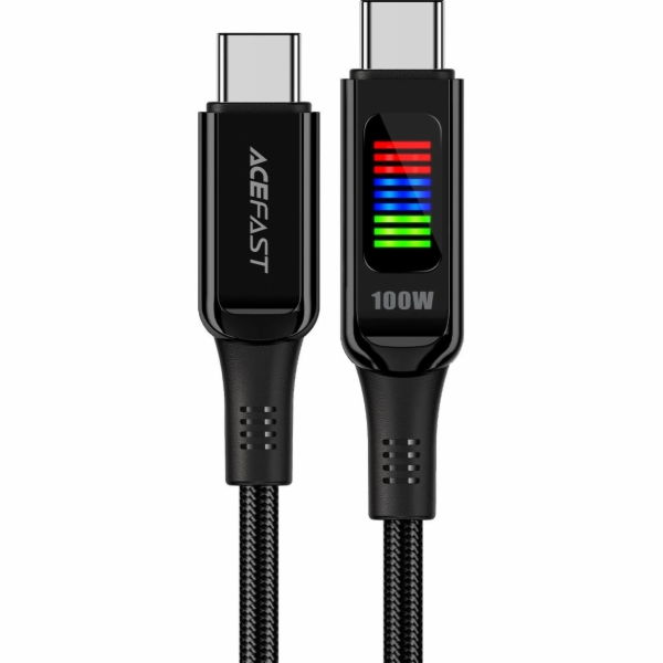 USB-C to USB-C cable Acefast C7-03 1.2m, with display (bl...