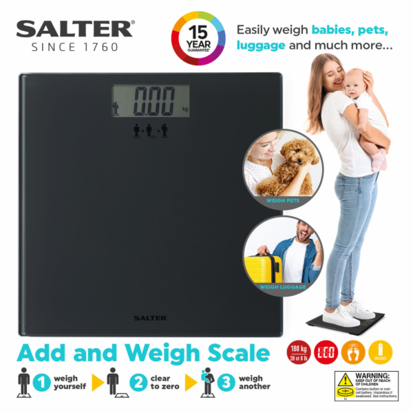 Salter SA00300 GGFEU16 Přidat a zvážit váhu černá