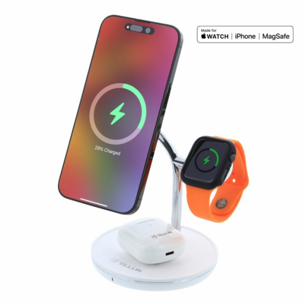 Bezdrátová stolní nabíječka Tellur 3v1 MagSafe