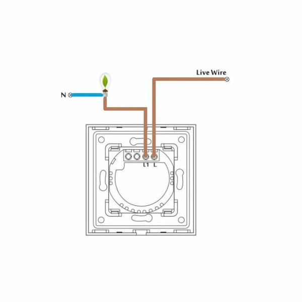 Spring One Gang, One Way Touch Switch, Glass Black