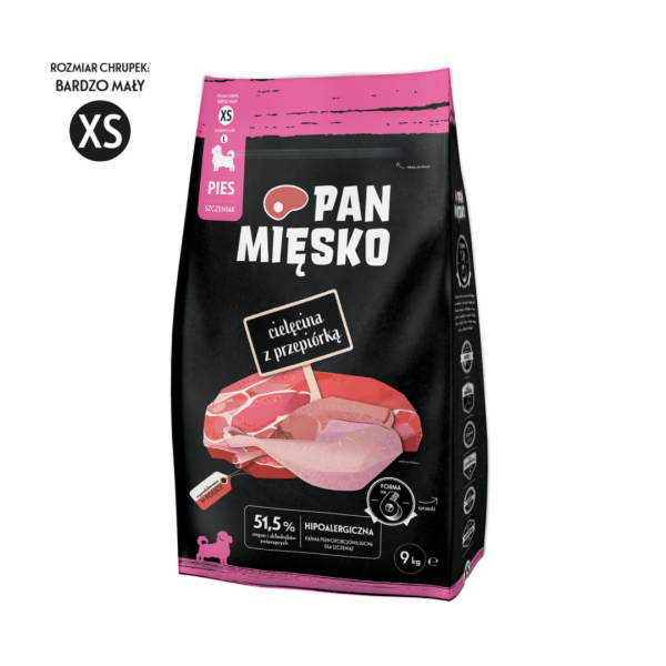 PAN MIESKO  Telecí s křepelkou XS - suché maso na krájení...