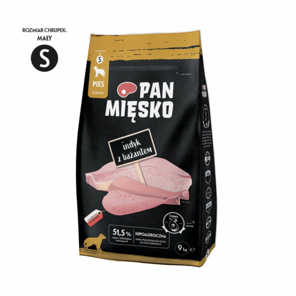 PAN MIESKO  Králík s bažantem S - suché maso pro psy - 9 kg