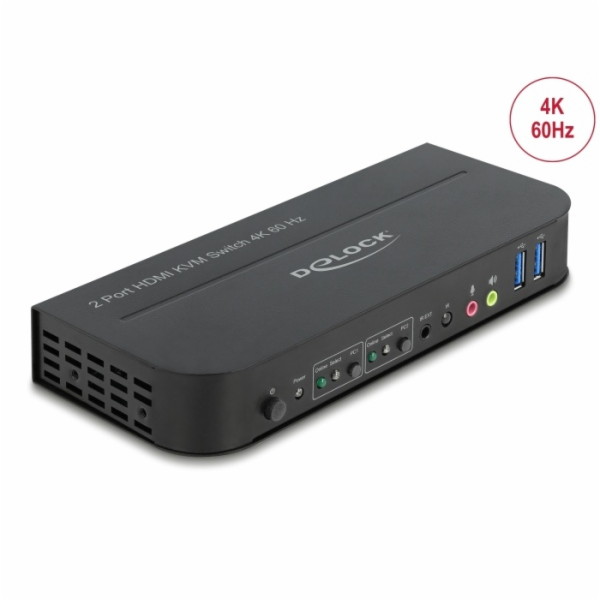 DeLOCK HDMI KVM přepínač 4K 60 Hz s USB 3.0 a zvukem, KVM...