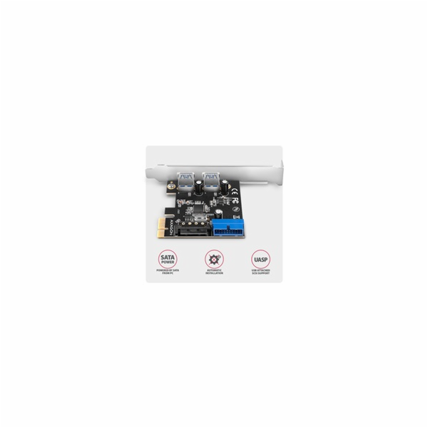 AXAGON PCEU-232RS, PCIe řadič, 2+2x USB 5Gbps port, SATA ...