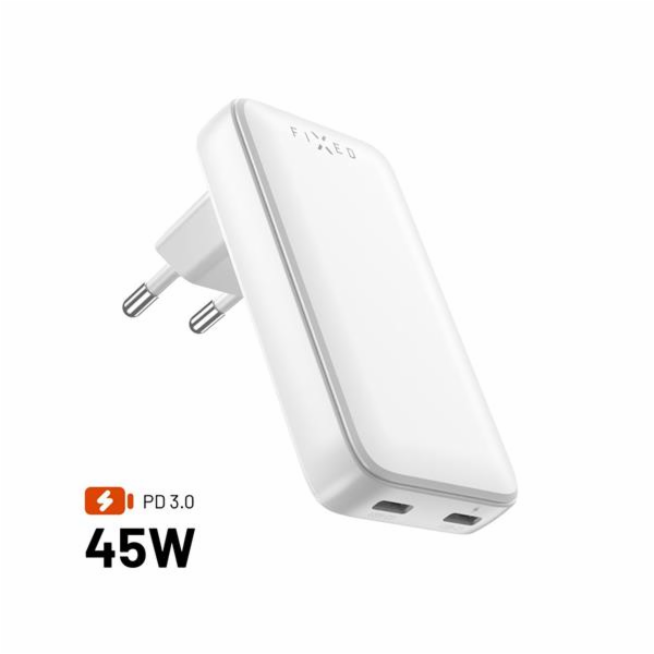 Nabíječka FIXED Slim síťová GaN s 2x USB-C výstupem a pod...