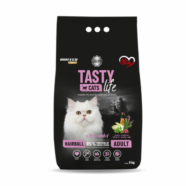 BIOFEED Tasty Cats Life Hairball Rabbit - suché krmivo pr...