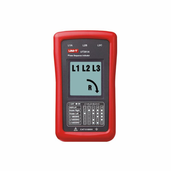 Uni-T UT261A – tester fází a směru otáčení motoru