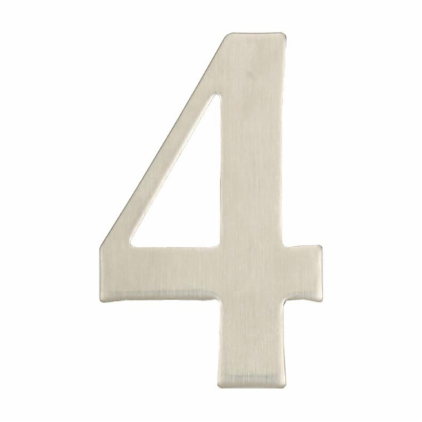 Číslo dveří "4", nerezová ocel, 62 mm