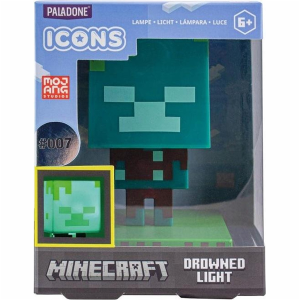 Lampa Paladone Minecraft Ikona utopeného Zombie, zelená