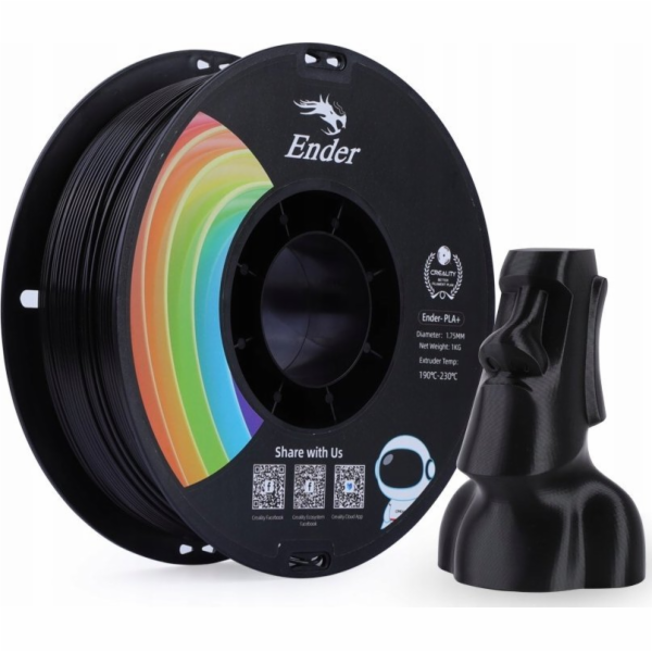 PLA+ Filament Black, 3D kazeta