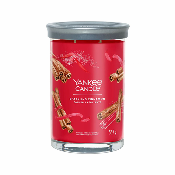 Svíčka ve skleněném válci Yankee Candle, Třpytivá skořice...
