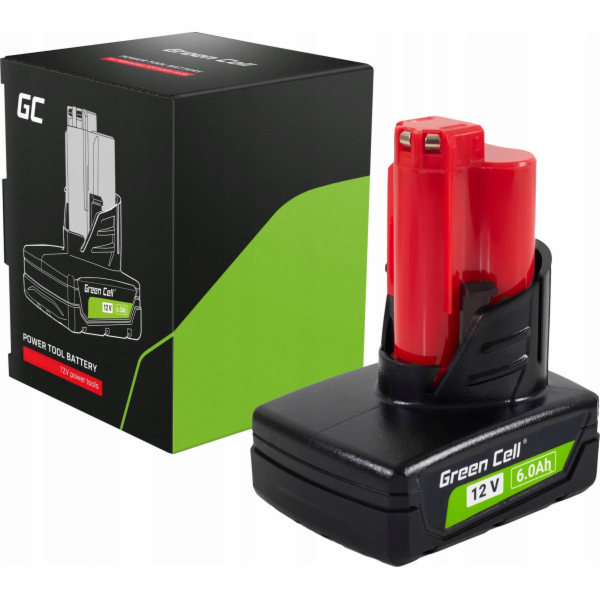 Zelená baterie Green Cell pro Milwaukee M12 12V 6Ah náhra...