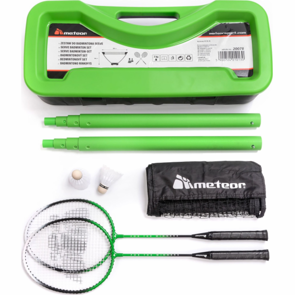 Badmintonový set Meteor 2 rakety + 2 raketoplány + síť Me...
