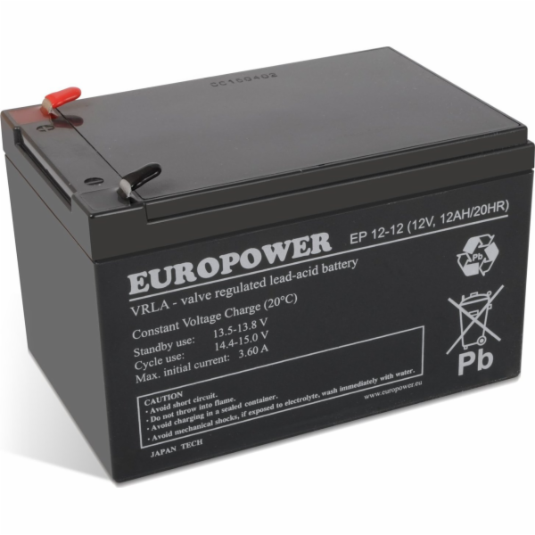 Baterie Europower 12V 12Ah AGM Europower EP12-12