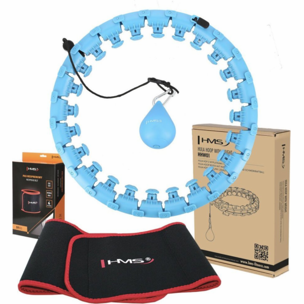 HMS Hula hoop set s cvočky a závažím HMS hhw01 modrý + ze...