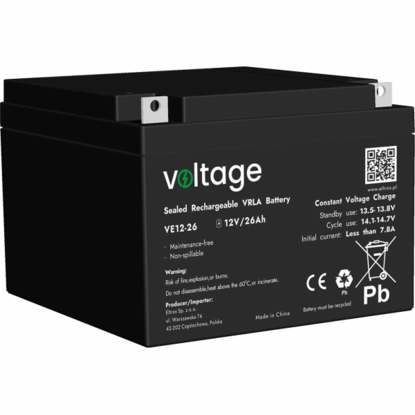 Napětí baterie AGM Napětí 12V 26Ah VE12-26 baterie