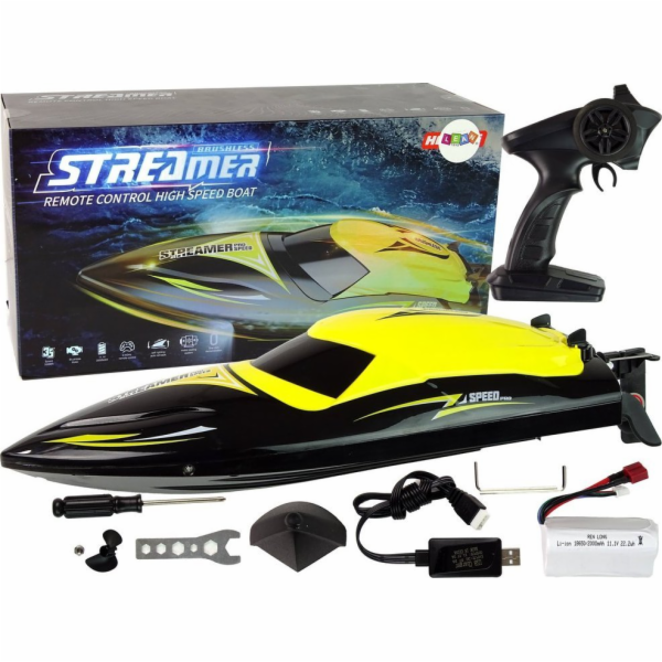 Motorový člun LeanToys R/C 2,4G žlutý 35 KM/H