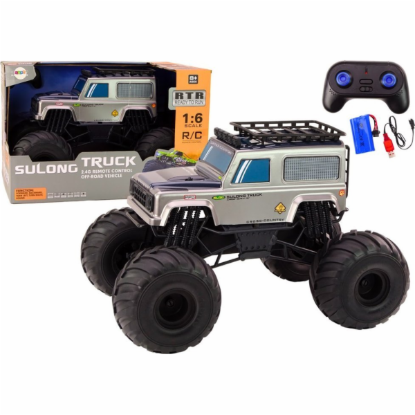 Velké terénní dálkově ovládané SUV LeanToys 2.4G RC 1:6 šedá