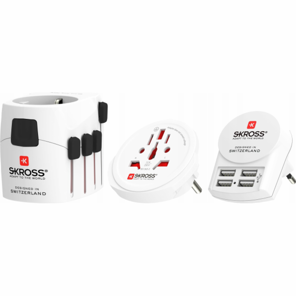 AV adaptér Skross Skross PRO+ 4xUSB World ohne CH/I napáj...